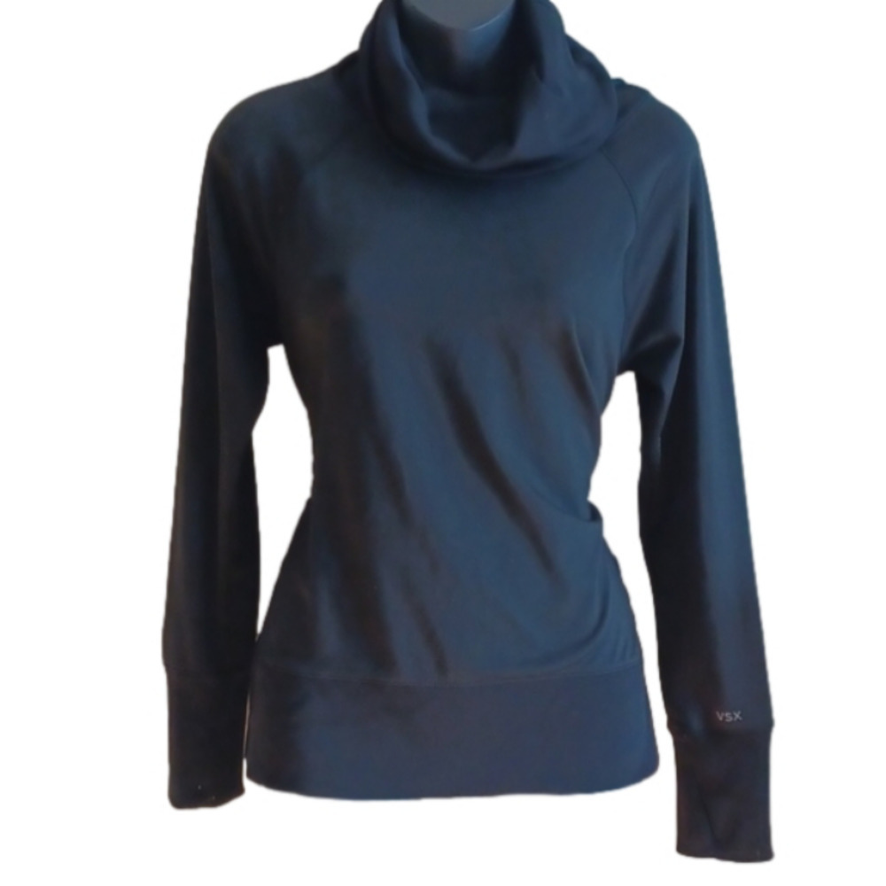 VICTORIA'S Secret Sport cowl neck Top. Fitted style.  Xs. Good used condition .